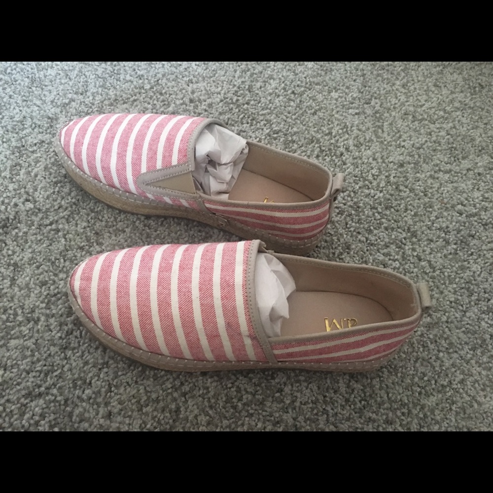 Pink stripe espadrilles